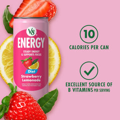 V8 Energy Pomegranate Blueberry Energy Drink, 8 fl oz Can (24 Pack)