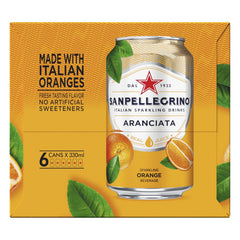 Sanpellegrino, Orange Italian Sparkling Drinks, 11.15 Fl Oz Cans, 6 Pack