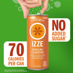 IZZE Sparkling Juice Beverage Blend,Sunset Variety Pack,Clementine,Peach,Cherry Lime,Pomegranate,No Sugar Added,8.4 Fl Oz,(Pack of 48)