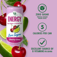 V8 Energy Pomegranate Blueberry Energy Drink, 8 fl oz Can (24 Pack)
