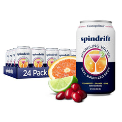 Spindrift Sparkling Water, Berry Belli-no Flavored, Made with Real Squeezed Fruit, 12 Fl Oz Cans, Pack of 24 (Only 13 Calories per Can)