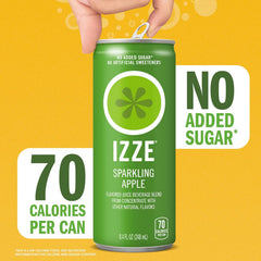 IZZE Sparkling Juice Beverage Blend,Sunset Variety Pack,Clementine,Peach,Cherry Lime,Pomegranate,No Sugar Added,8.4 Fl Oz,(Pack of 48)