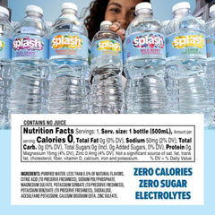 Splash Blast Water, Wild Berry, 16.9 Fl Oz | 30 Pack | Plastic Bottle