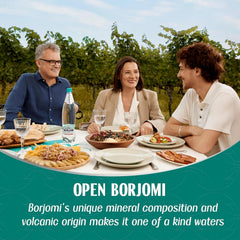 BORJOMI Sparkling Natural Mineral Water, with Natural Gut-Healthy Minerals, Naturally Alkaline, Crispy and Bold Taste, PET Bottles, 25.3 fl oz, 6 Pack