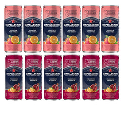 San Pellegrino Sparkling Water Variety Pack, 12 x 6.7 fl oz – 6 Pomegranate & 6 Prickly Pear, Refreshing Italian Carbonated Beverage