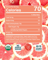 Citrus House Organic Sparkling Juice, Pink Grapefruit, Modern Italian Soda, No Added Sugar, No Preservatives, 9.3 Fl Oz Glass Bottle (Pack of 12)