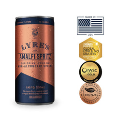 Lyre's Amalfi Spritz 24-Pack, Ready to Drink Canned Mocktails, Award-Winning Zero Proof Italian Spritz Alternative, Alcohol Free Aperitif & Non Alcoholic Prosecco, 70 Calories a Can (8.45 Fl Oz x 24)