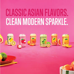 Sanzo Flavored Sparkling Water Variety Pack - Yuzu Lemon, Calamansi Lime, Pomelo Grapefruit, Mango, Lychee, Mandarin Orange - Asian Drinks Carbonated Flavored Water, Fizzy Seltzer - 12oz, 12 Pack