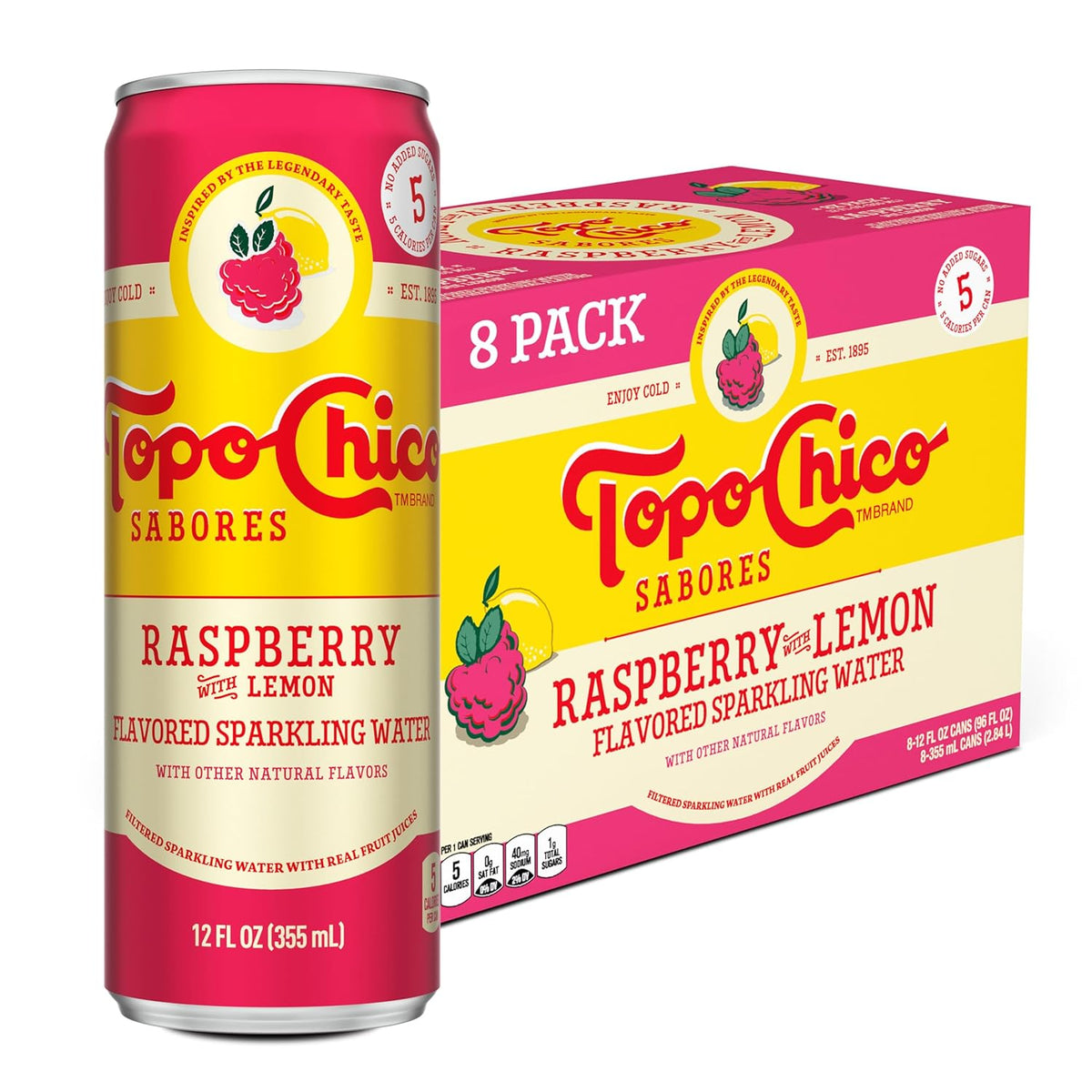 Topo Chico Sabores Raspberry with Lemon 12oz 8pk