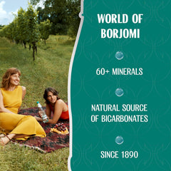 BORJOMI Sparkling Natural Mineral Water, with Natural Gut-Healthy Minerals, Naturally Alkaline, Crispy and Bold Taste, PET Bottles, 25.3 fl oz, 6 Pack